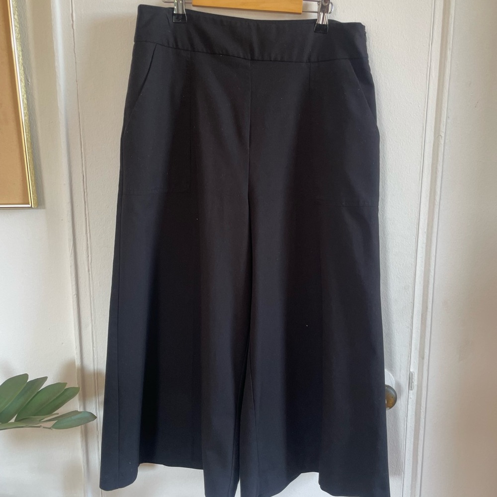 Tailored Black Wide-Leg cropped Pants ASOS